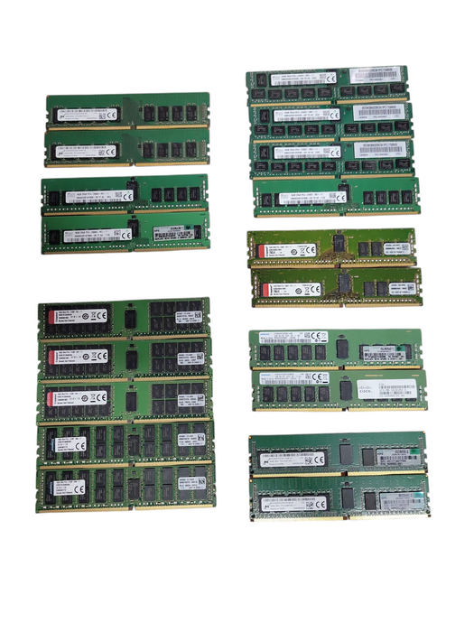 Lot of 19x Assorted Brand/speed 16GB DDR4 Server RAMs, See detail