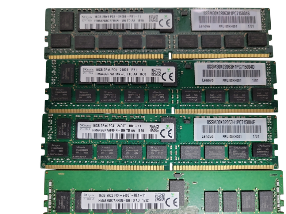 Lot of 19x Assorted Brand/speed 16GB DDR4 Server RAMs, See detail