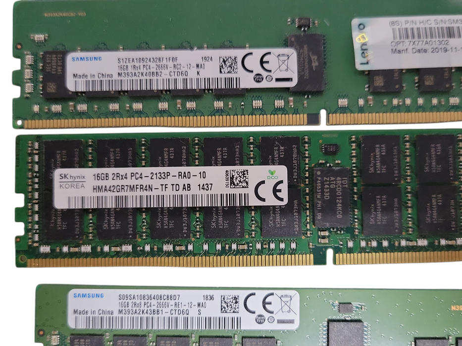 Lot of 14x Assorted Brand/Speed DDR4 Server RAMs, See detail