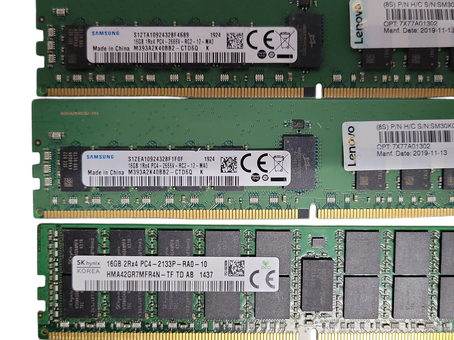 Lot of 14x Assorted Brand/Speed DDR4 Server RAMs, See detail