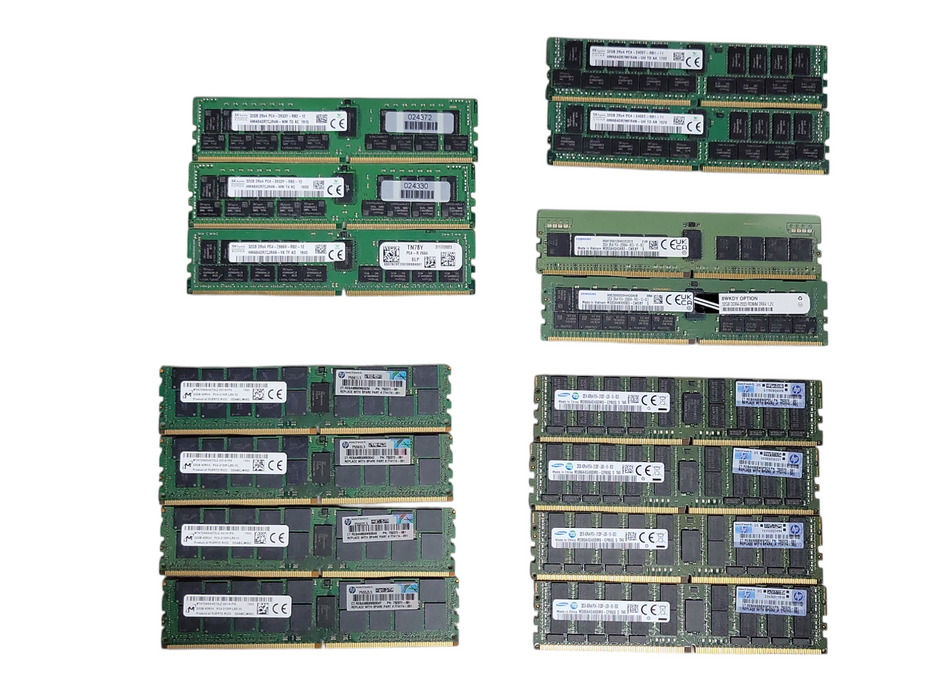Lot of 15x Assorted Brand/Speed 32GB DDR4 Server RAMs, See detail