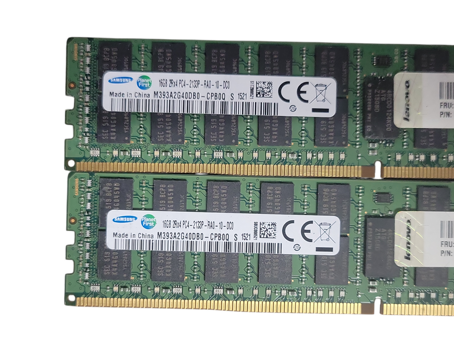 Lot of 2x Samsung 16GB 2Rx4 PC4-2133P-R DDR4 Server RAMs