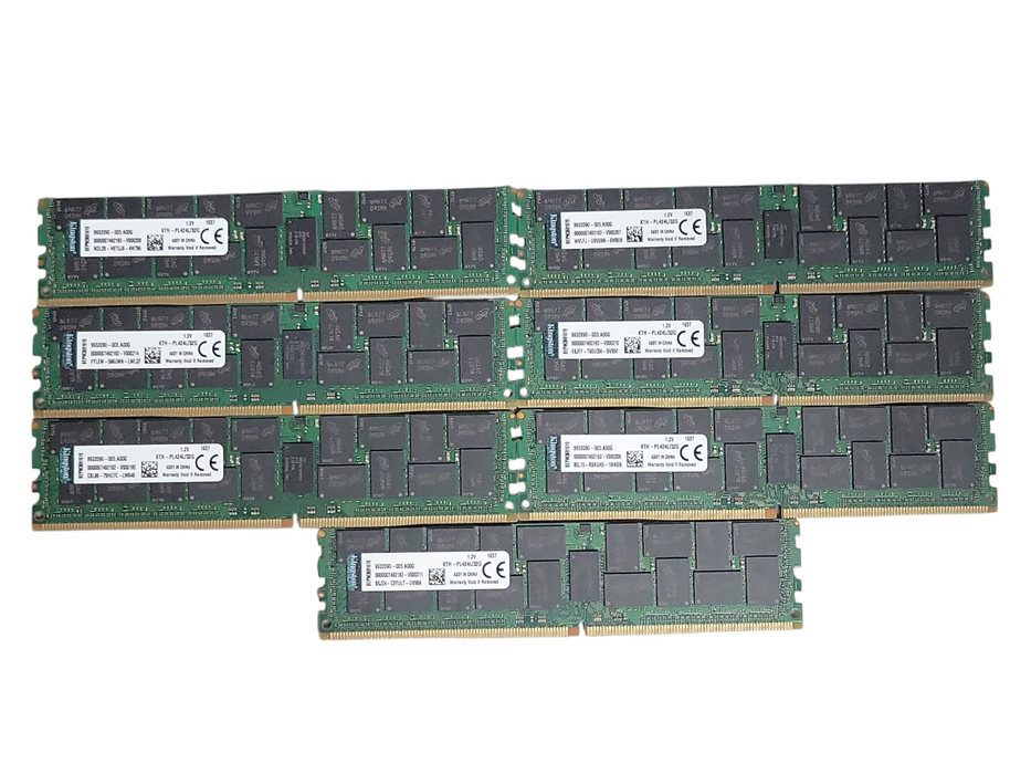 Lot of 7x Kingston KTH-PL424L/32G 32GB PC4-19200 DDR4 Server RAMs