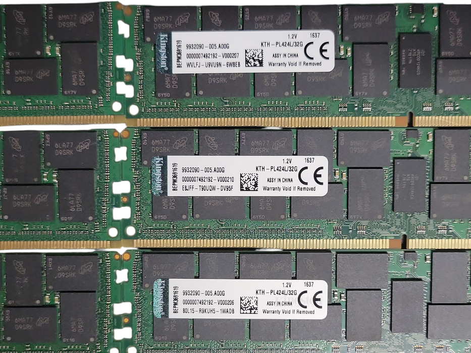 Lot of 7x Kingston KTH-PL424L/32G 32GB PC4-19200 DDR4 Server RAMs