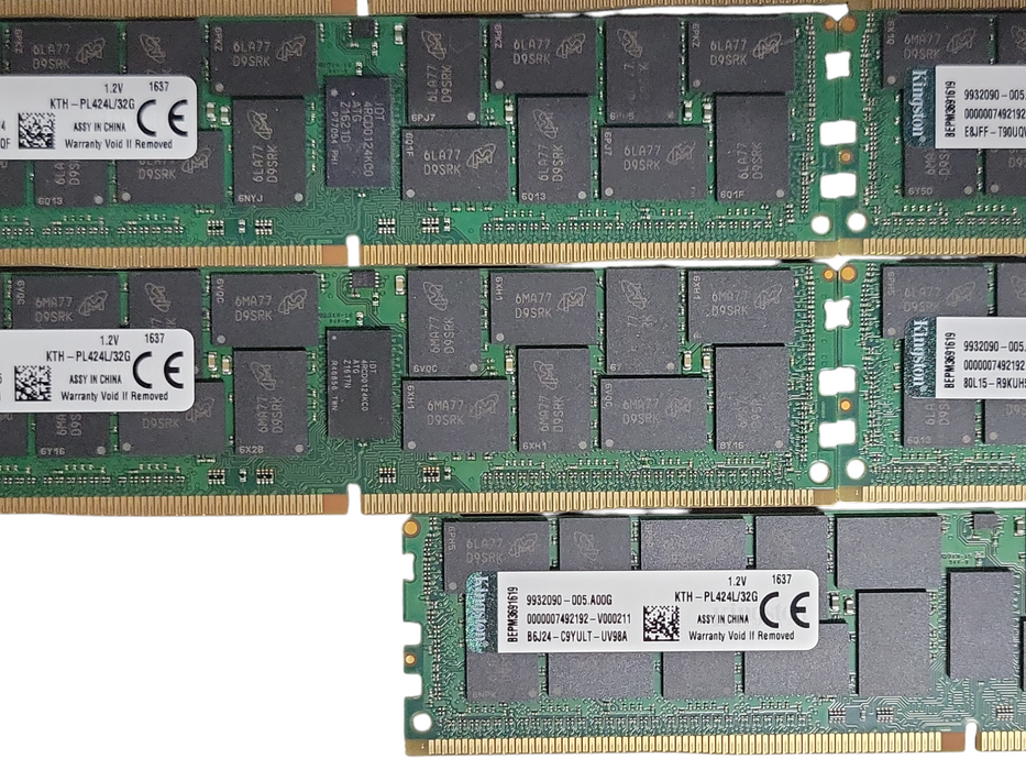 Lot of 7x Kingston KTH-PL424L/32G 32GB PC4-19200 DDR4 Server RAMs