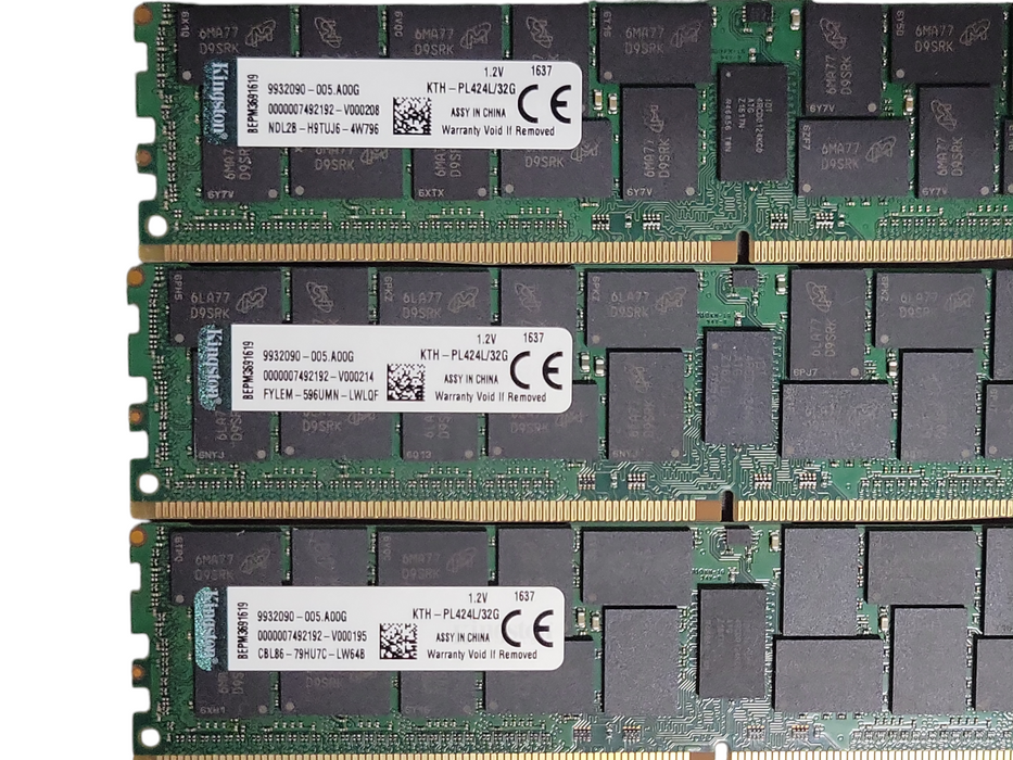 Lot of 7x Kingston KTH-PL424L/32G 32GB PC4-19200 DDR4 Server RAMs