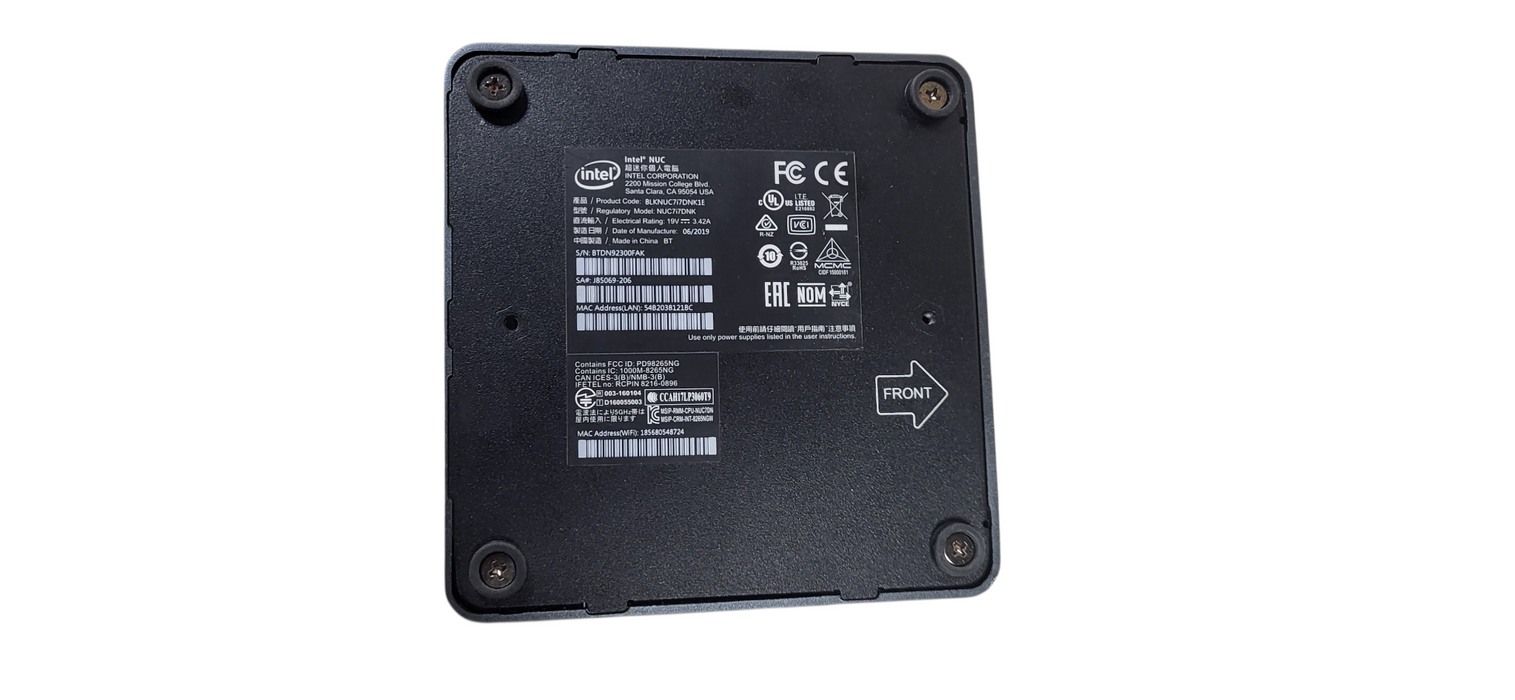 Intel NUC7i7DNB i7-8650U CPU | 8GB DDR4 RAM | 256GB NVME W/AC