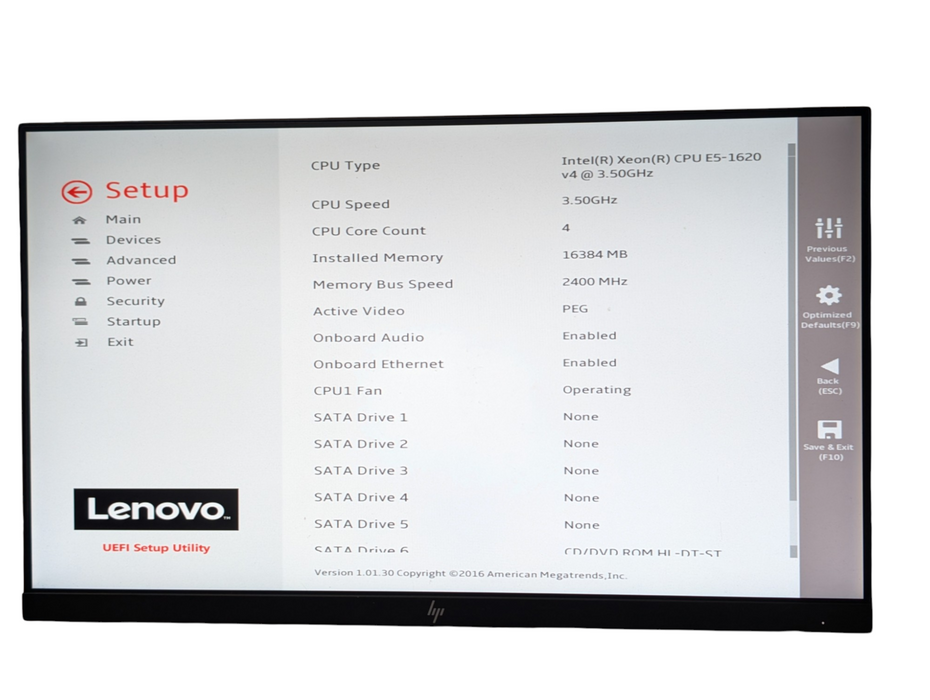 Lenovo P510 Workstation Intel Xeon E5-1620 v3 16GB RAM 250GB SSD