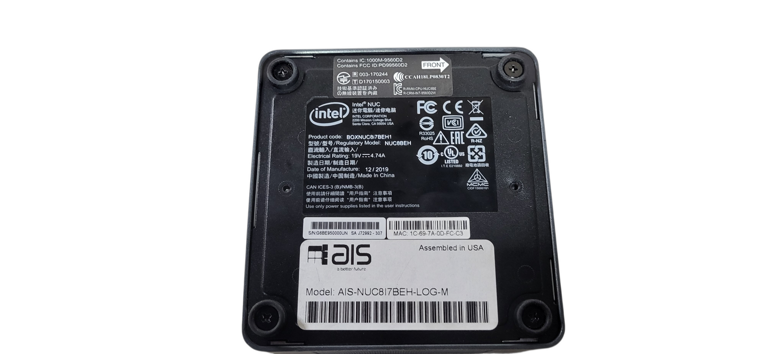 Intel NUC NUC8BEB i7-8559U CPU | 8GB DDR4 | 256GB NVMe W/AC