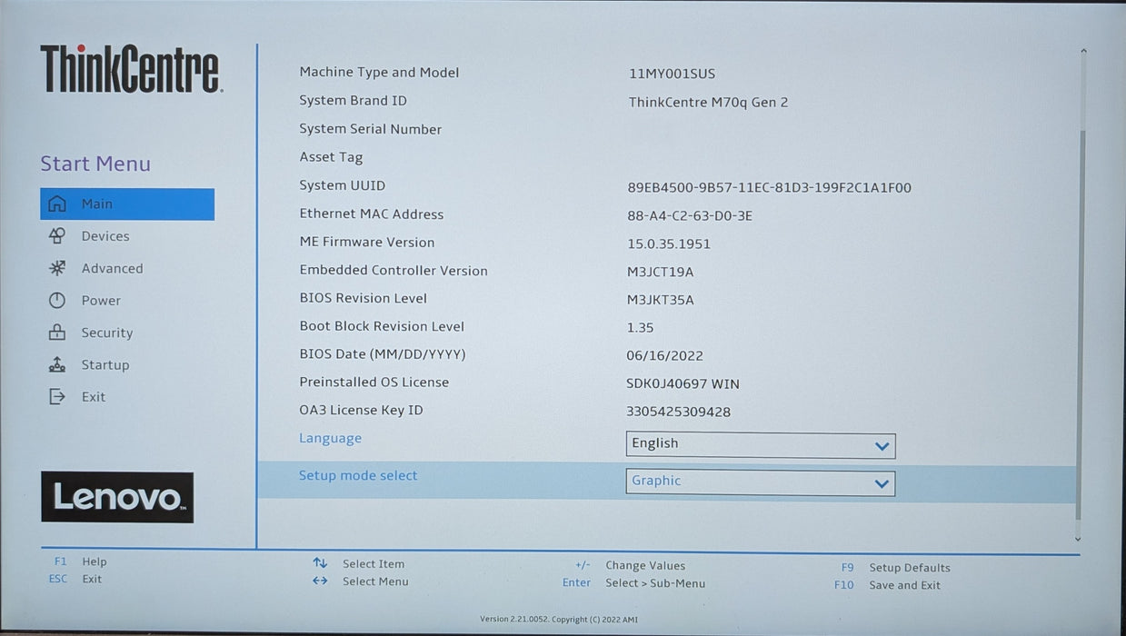 Lenovo ThinkCentre M70q Gen 2, i5-11400T 1.30GHz, 16GB DDR4, 256GB NVMe, PWR