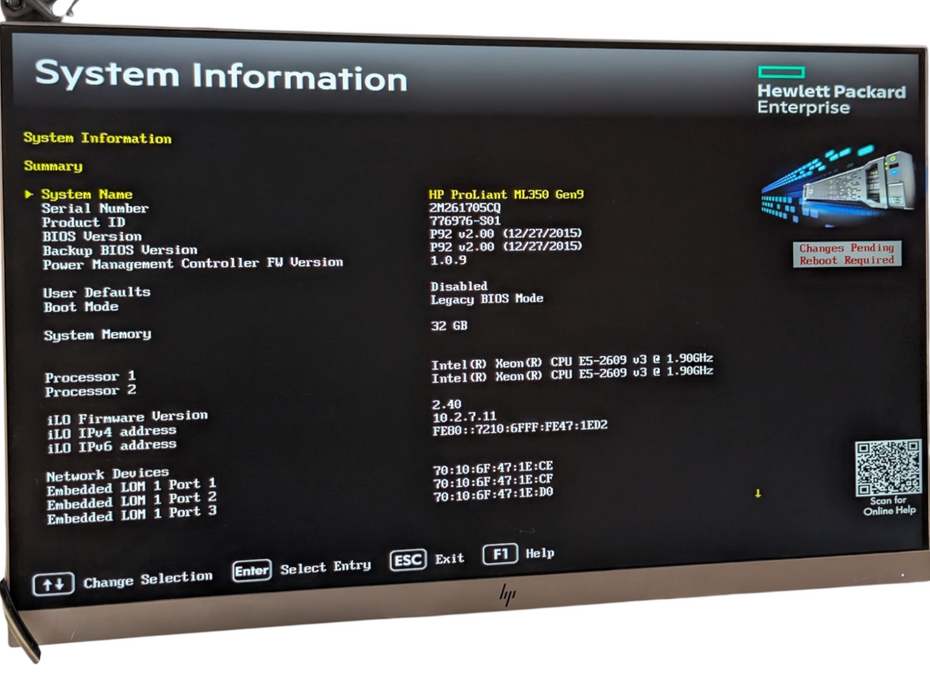 HP ProLiant ML350 Gen9 2x Intel Xeon E5-2609 v3 32GB RAM
