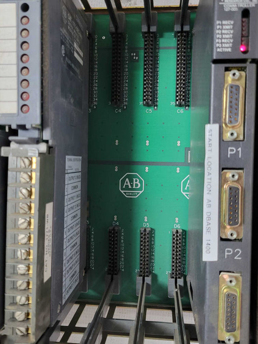 Allen Bradley CAT 1771-A2B 8-Bay I/O Chassis with cards, READ _