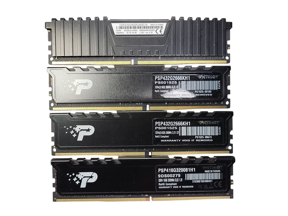 Lot of 4x Various brand 16GB PC4 Gaming/Desktop RAM