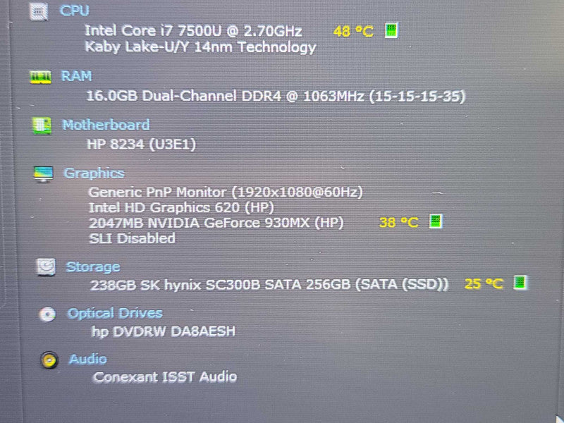 HP ProBook 470 G4|i7-7500U 16GB DDR4| GeForce 930MX| 256GB SSD NO cam/BATTERY Î² BudLap