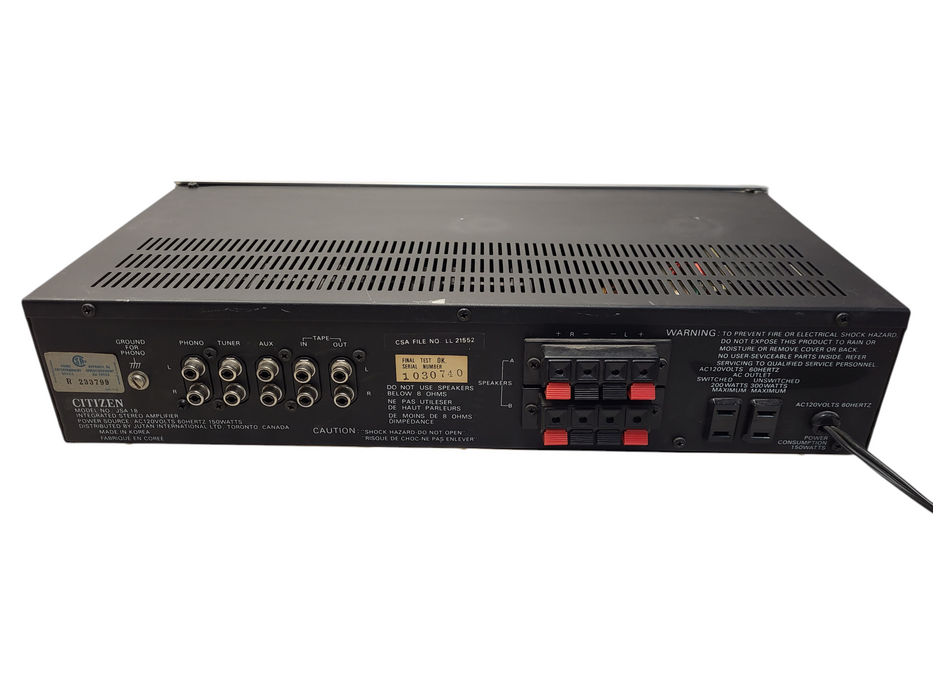 Vintage Citizen JSA-18 integrated stereo amplifier
