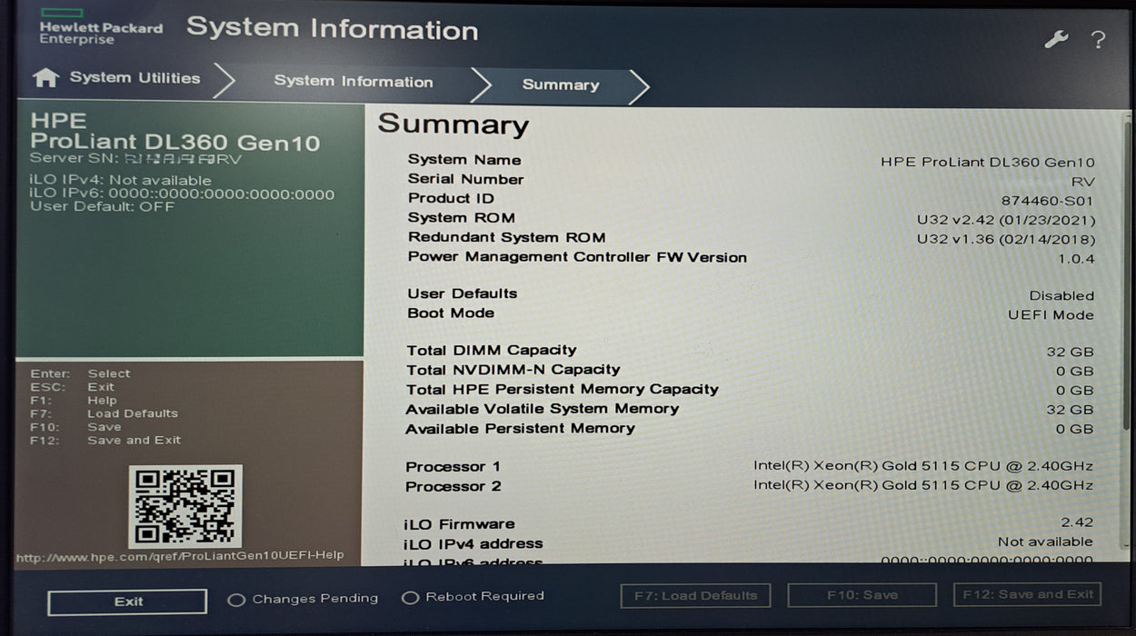 HPE ProLiant DL360 Gen10 8x 2.5" | 2x Xeon Gold 5115 CPU, 32GB DDR4, P408i-a SR