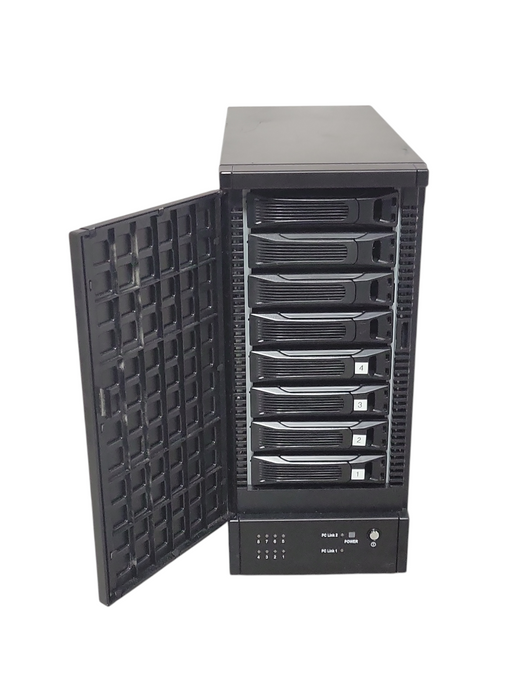 Sans Digital Tower Raid TR8M+ HDD Enclosure , 8x HDD Trays, Powers on, No HDDs