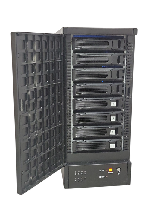 Sans Digital Tower Raid TR8M+ HDD Enclosure , 8x HDD Trays, Powers on, No HDDs