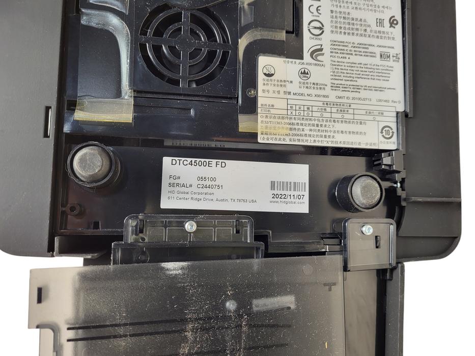 HID DTC4500E FD Card Printer 055100 No AC/Ribbon