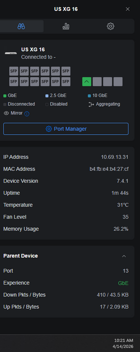 Ubiquiti Networks UniFi US-16-XG | 10G 16-Port Managed Aggregation Switch