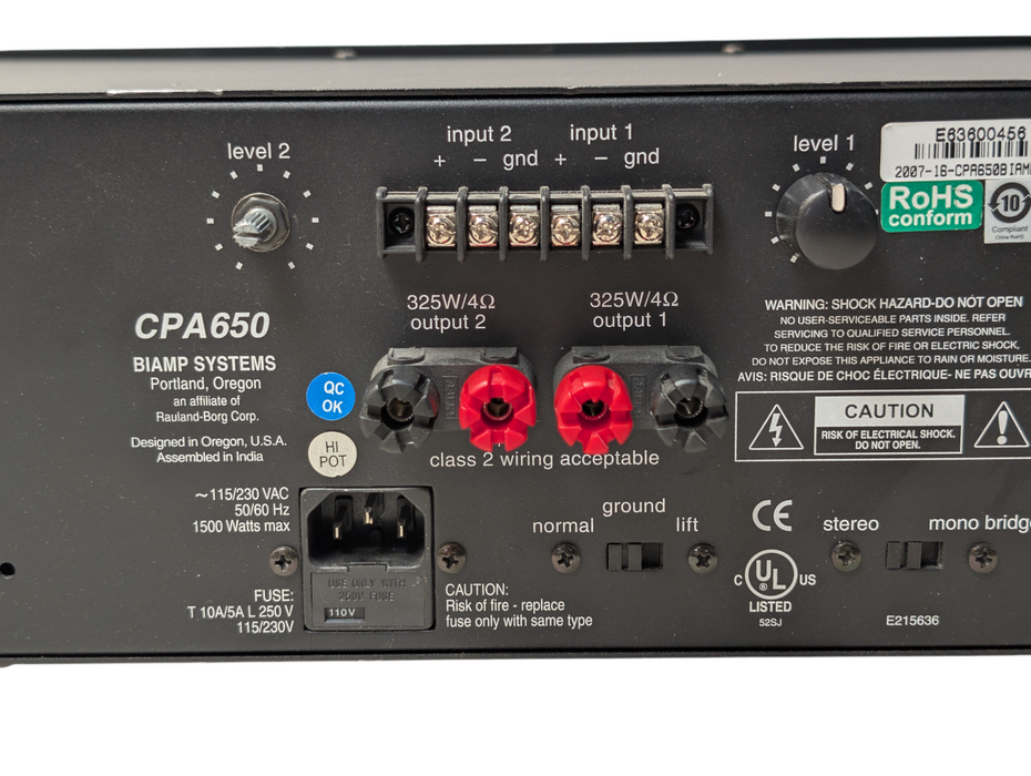IAMP CPA650 Professional Power Amplifier dual-channel 650 watts