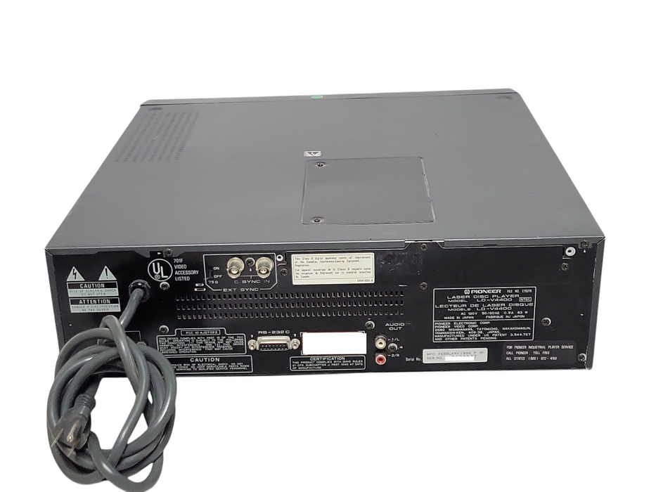 Pioneer LD-V4400 Laser Disc Player - No Remote, Powers on, READ