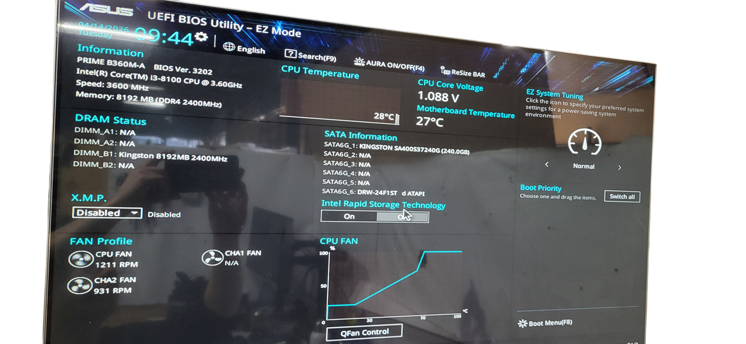 Custom SFF PC i3-8100 CPU | 8GB DDR4 | 240GB SSD | Prime B360M-A