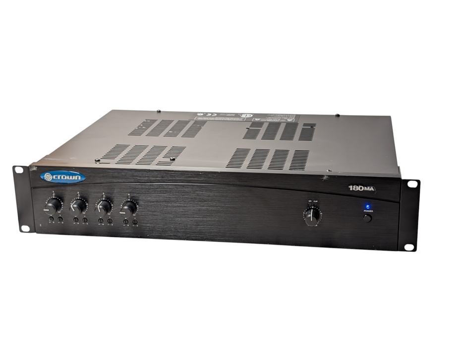 CROWN 180MA 4 Input Power Audio Amplifier 80 Watts  70V 100V 4 Ohm Outputs