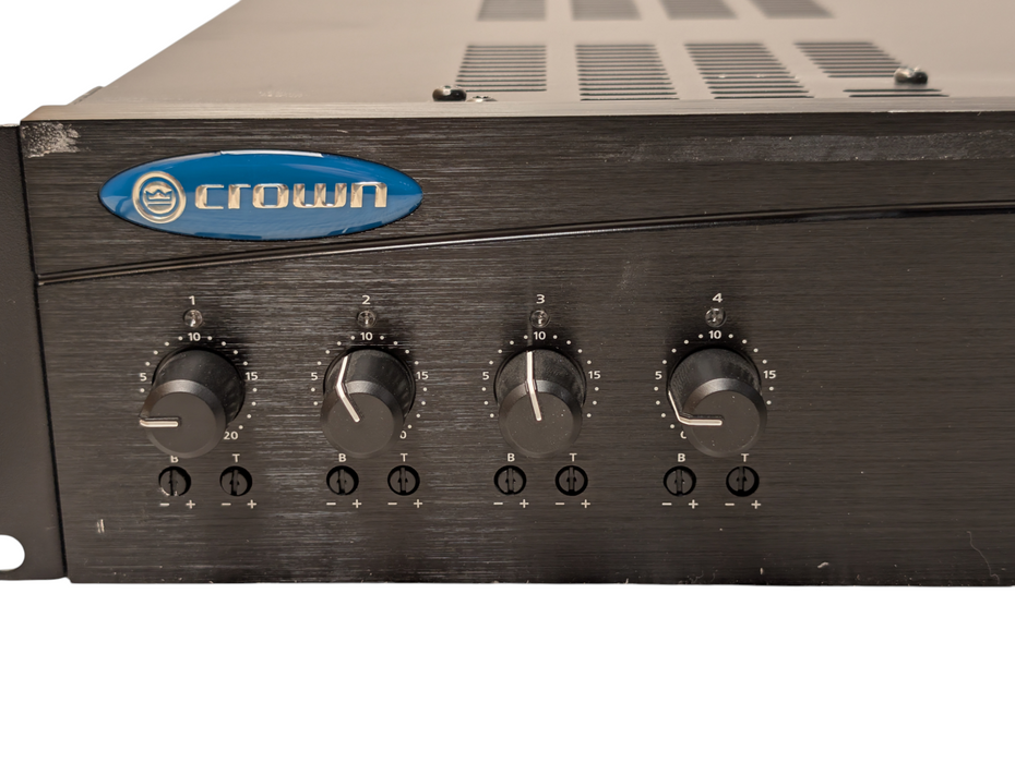 CROWN 180MA 4 Input Power Audio Amplifier 80 Watts  70V 100V 4 Ohm Outputs
