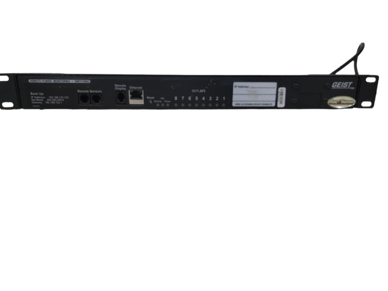 ew in Box. Geist RCURN082-101D15ST 8 port PDU