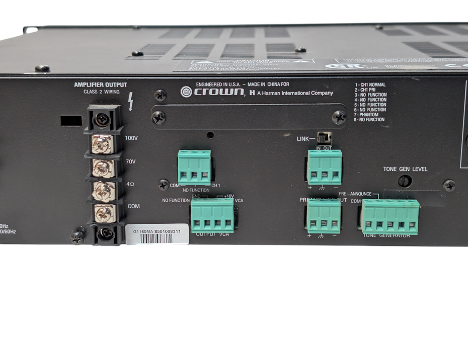 CROWN 1150MA 4 Input Power Audio Amplifier
