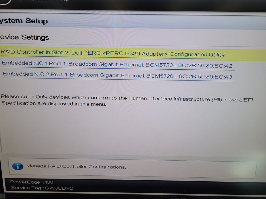 Dell PowerEdge T130 - Xeon E3-1240 v6 16GB DDR4 NO HDD PERC H330 290W PSU