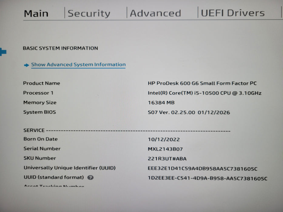 HP ProDesk 600 G6 SFF | Intel Core i5-10500 @3.10GHz, 16GB DDR4, 256GB NVMe