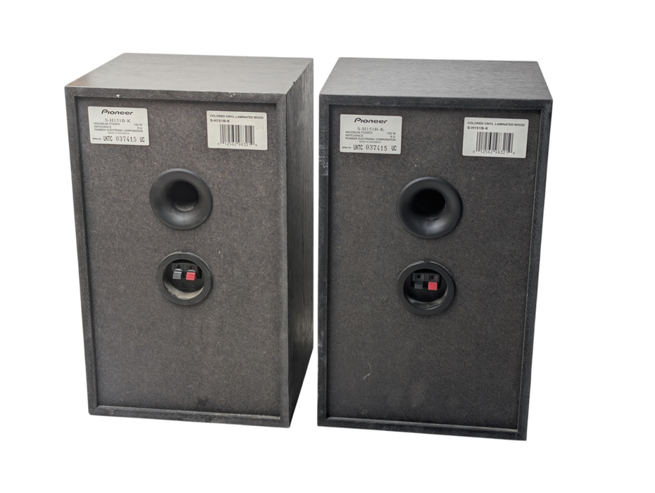 Pair of Pioneer S-H151B-K Small 2 Way Bookshelf Speaker