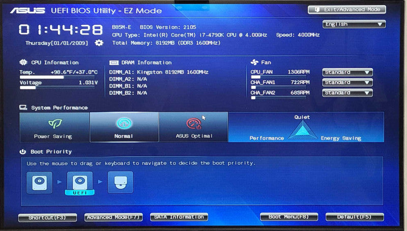 Custom PC/ASUS B85M-E, i7-4790K 4.00GHz, 8GB DDR3, 1TB 2.5\\" SSD, WiFi