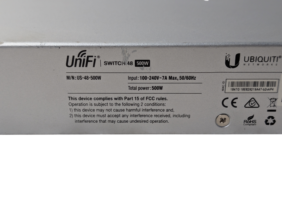 Ubiquiti UniFi Switch 48 500W US-48-500W