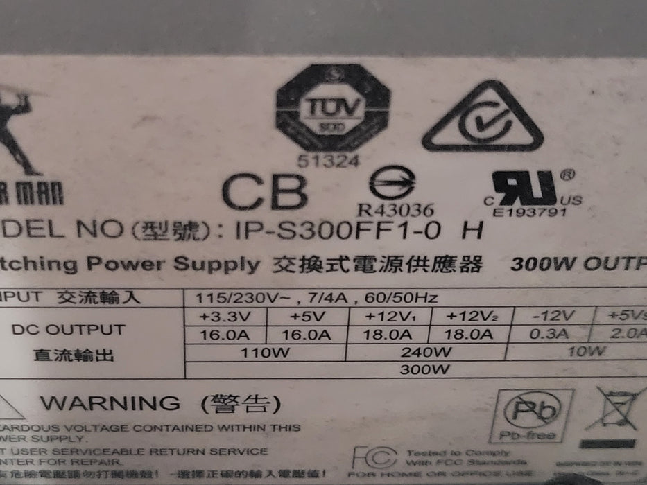 Custom/Asus PC, Core I3-8100 3.60GHz, 8GB DDR4, 240GB SSD, 300 watt PSU