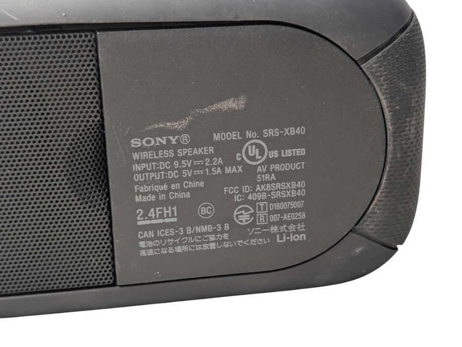 SONY SRS-XB40 Portable Bluetooth Speaker  PLEASE READ