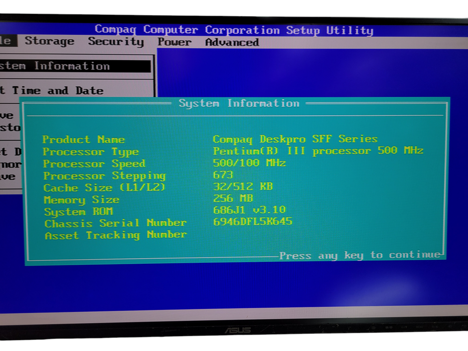 Compaq Deskpro SFF - Pentium III 500MHz 256MB RAM NO HDD