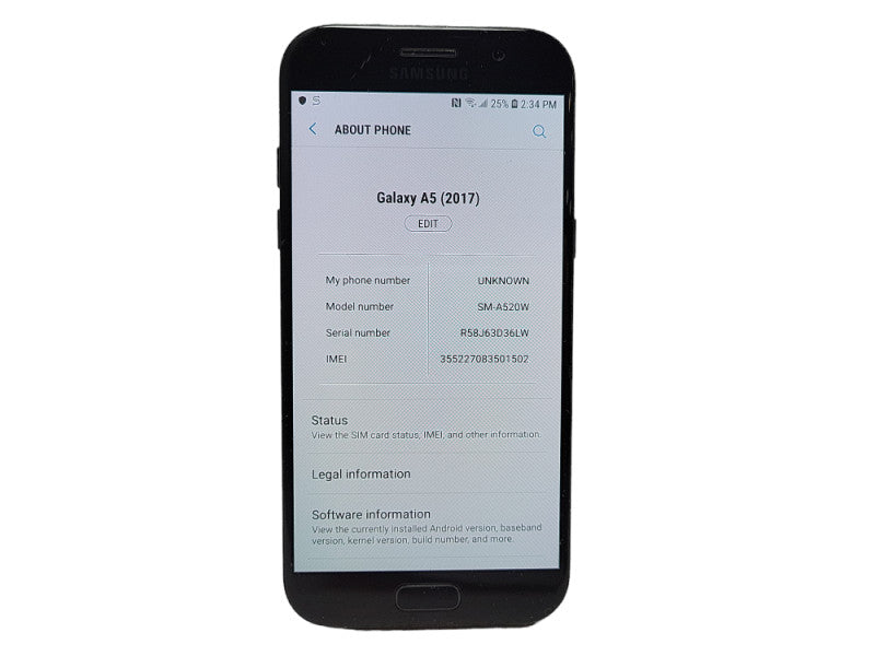 Samsung Galaxy A5 2017 32GB SM-A520W READ           $