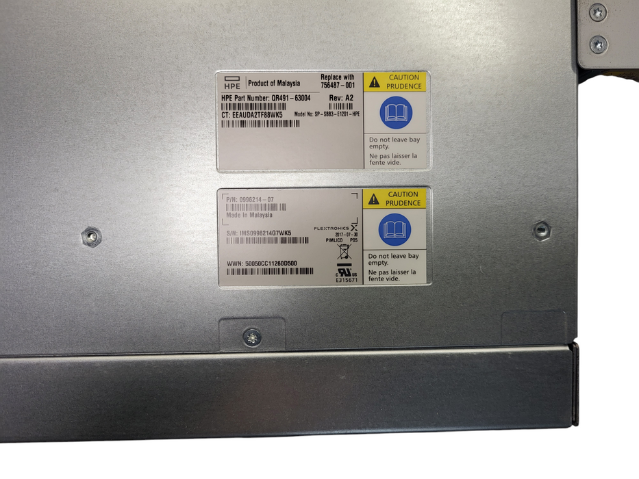HPE / 3PAR StoreServ 8000 Expansion / 24x 12G SAS SFF, 2x QR491-63004 READ