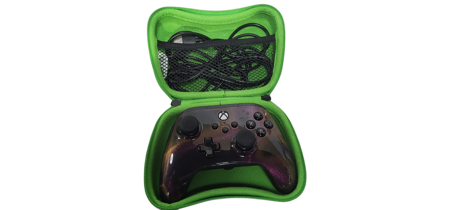 Set of 2x PowerA XBGPADWI Advantage Wired Controller Sparkle W/ Case