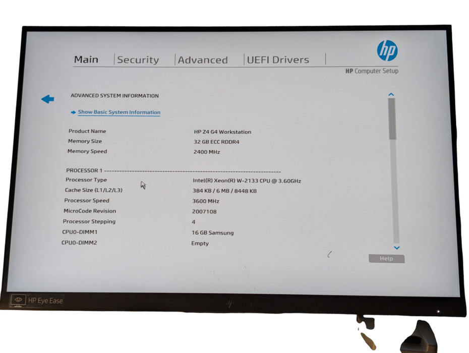 HP Z4 G4 Workstation Intel Xeon W-2133 32GB RAM 256GB NVMe SSD