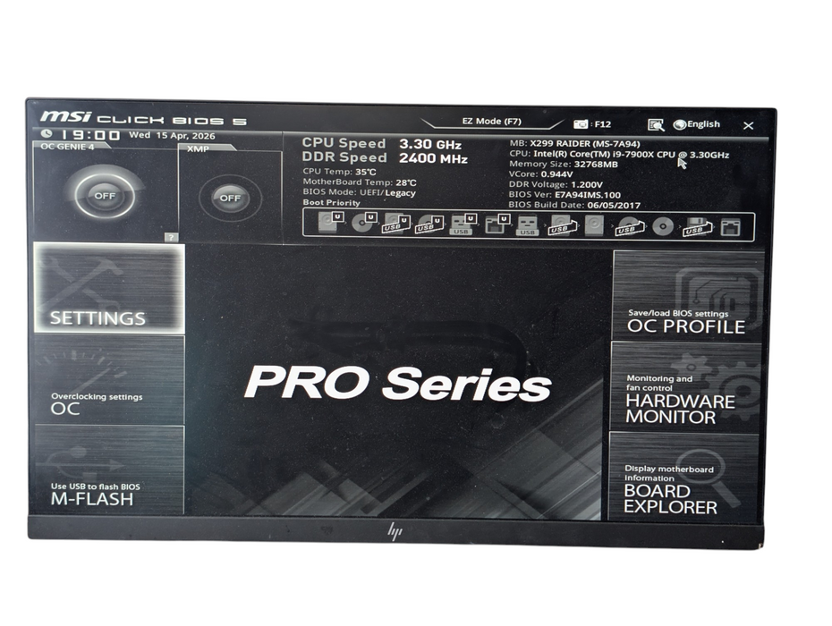 MSI X299 RAIDER Intel Core i9-7900X 32GB RAM Combo