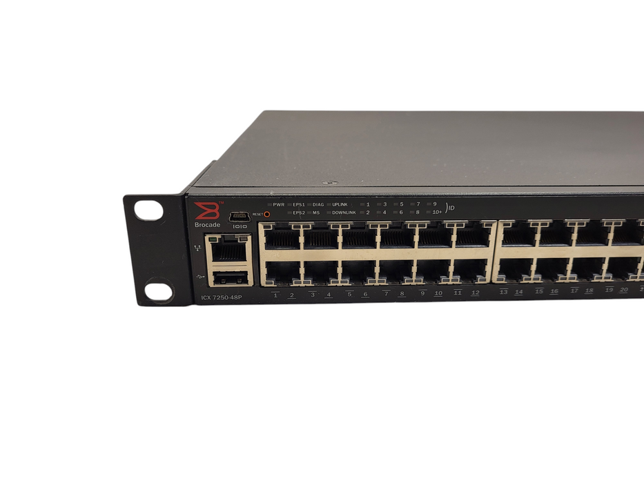 Brocade ICX7250-48P-2X10G 48-port Gigabit PoE+ Network Switch /w Rackmount