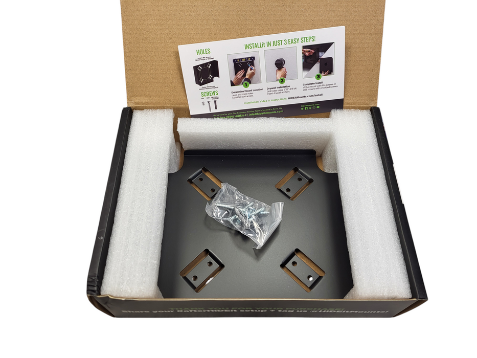 Hide-It Mount for Mac Mini Wall / Under-Desk Mount Bracket black color Open box