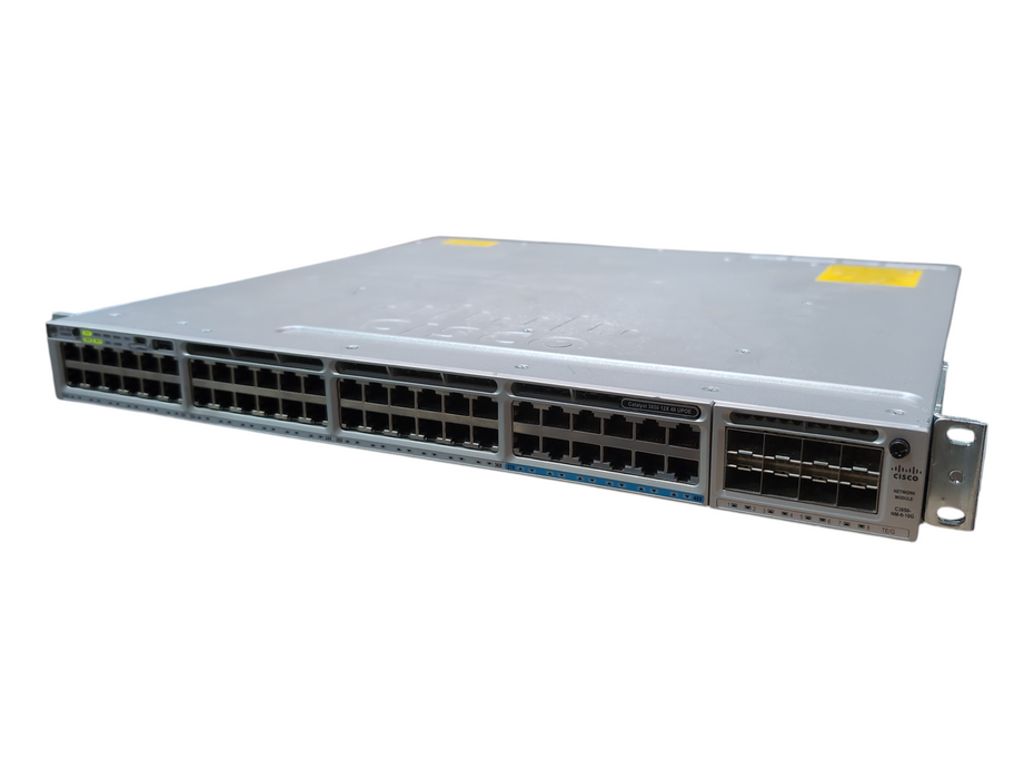 Cisco Catalyst 3850 WS-C3850-12X48U-E 48Port PoE Switch w/C3850-NM-8-10G
