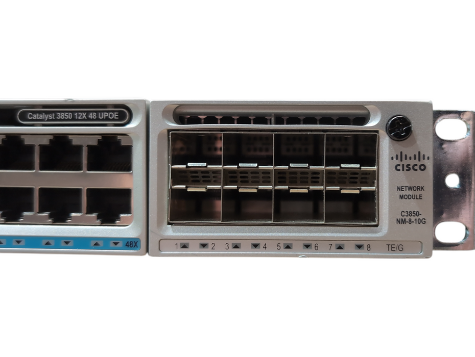 Cisco Catalyst 3850 WS-C3850-12X48U-E 48Port PoE Switch w/C3850-NM-8-10G