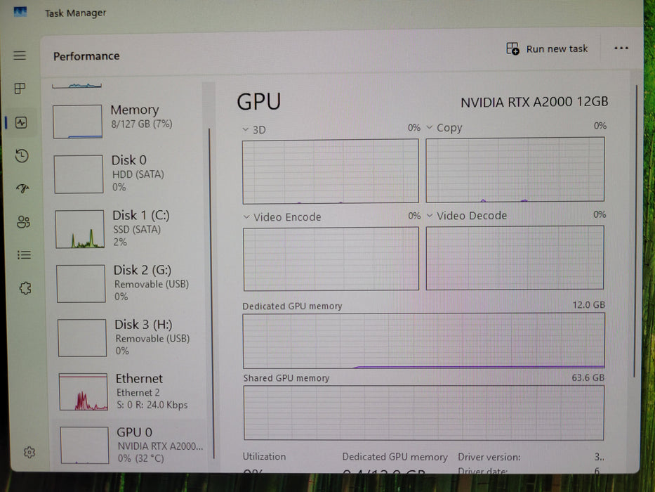 Dell Precision 5860, Xeon w7-2475X, 128GB DDR5, 250 GB SSD + 2TB, RTX A2000 12GB
