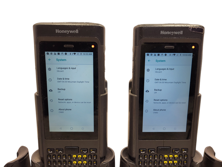 Lot of 2x Honeywell CN80L1N DOLPHIN Mobile computer w/ Scan Handle CN80-SH-DC